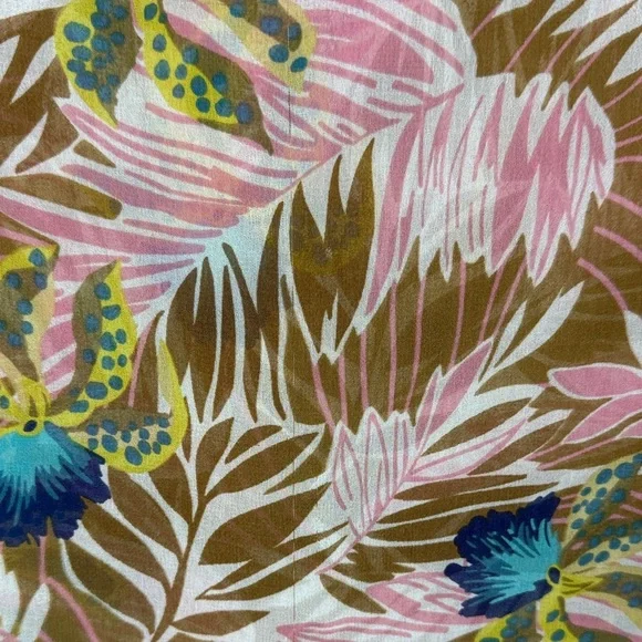 CAbi Tropical Orchid Print Parlor Sleeveless Double Layered Chiffon XL Blouse - Picture 7 of 13
